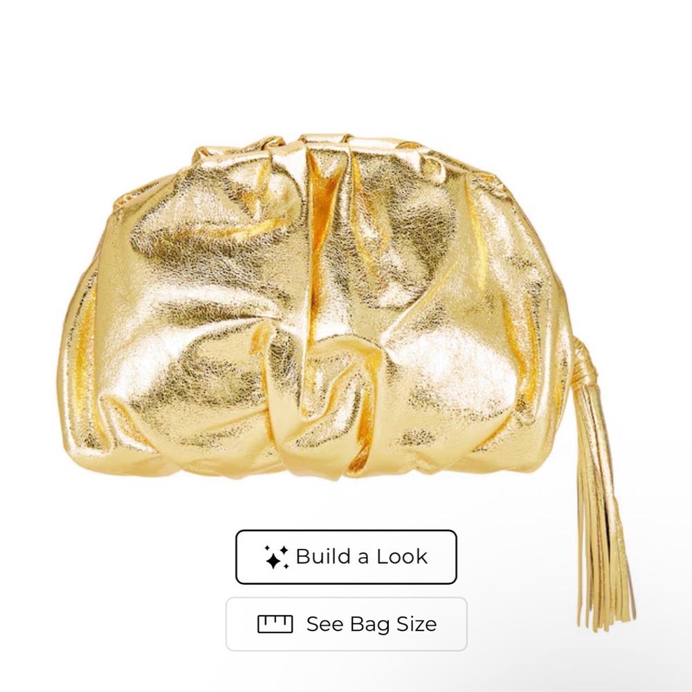Ruched Clutch in Solid Gold
